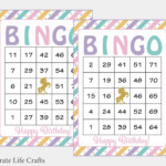 100 Unicorn Birthday Bingo Cards Printable Download Pink
