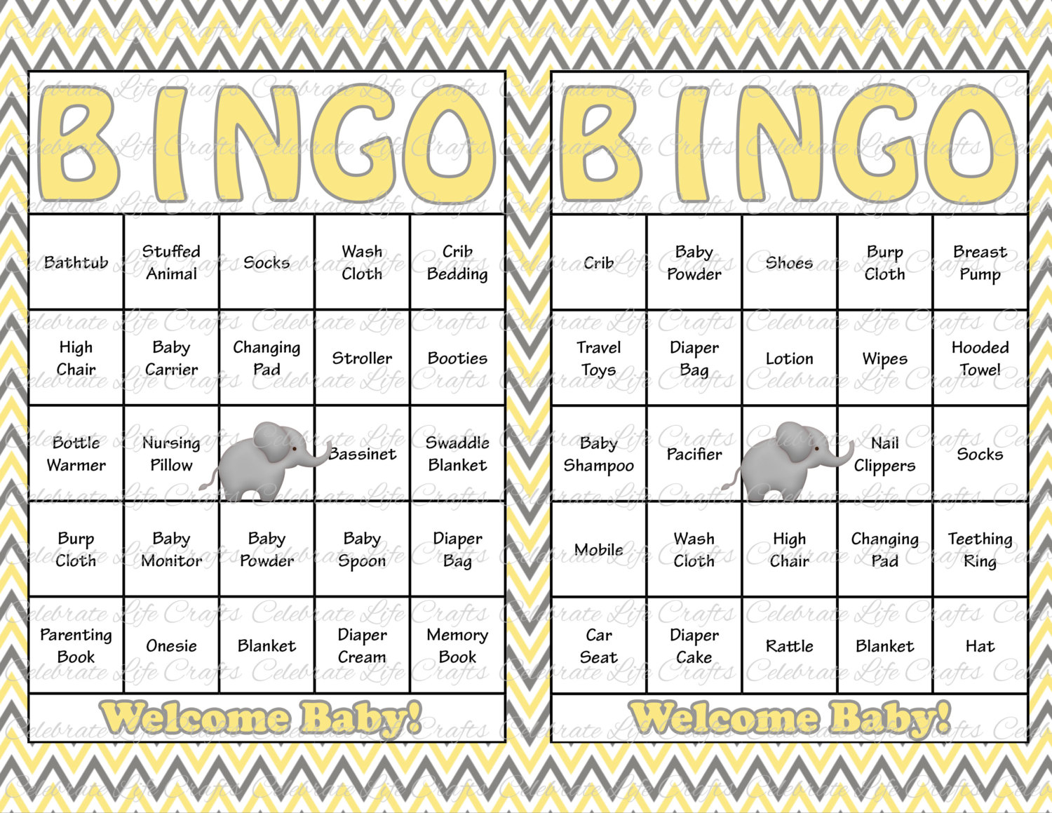 30 Baby Shower Bingo Cards Printable Gender Neutral