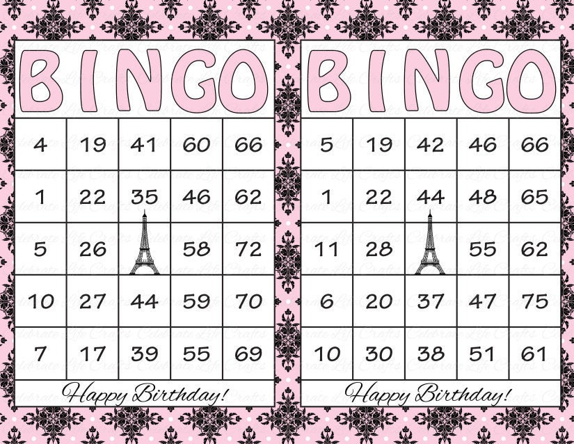 30 Birthday Printable Bingo Cards Instant Download Pink 30 Birthday Printable Bingo Cards Instant Download Pink
