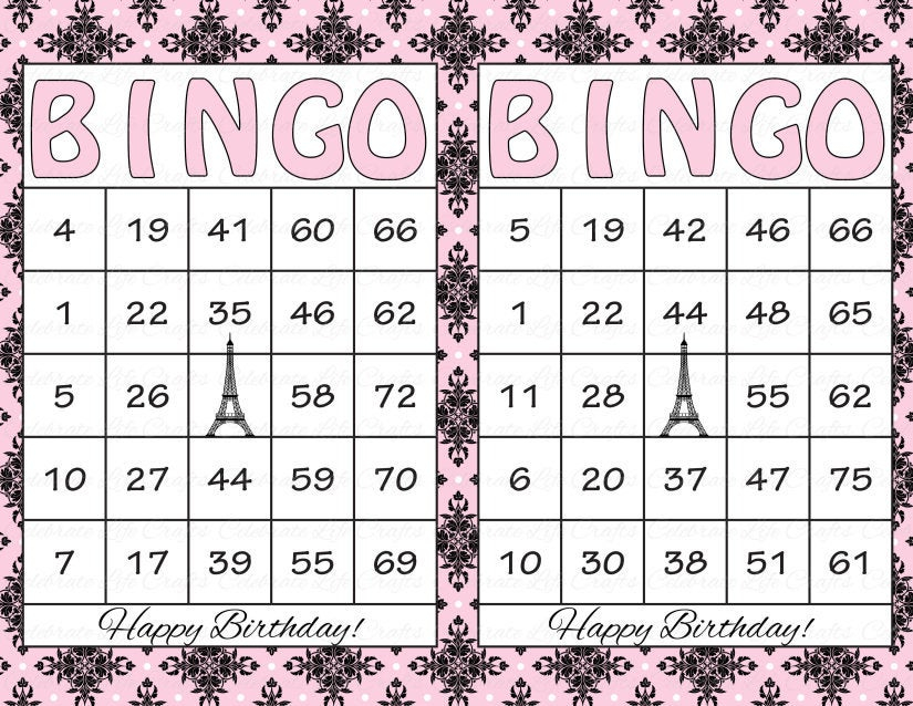 30 Birthday Printable Bingo Cards Instant Download Pink