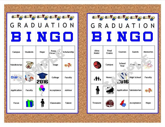 30 Printable Graduation BINGO Cards By 