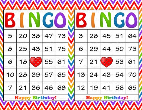 30 Rainbow Birthday Printable Bingo Cards Instant Download 30 Rainbow Birthday Printable Bingo Cards Instant Download