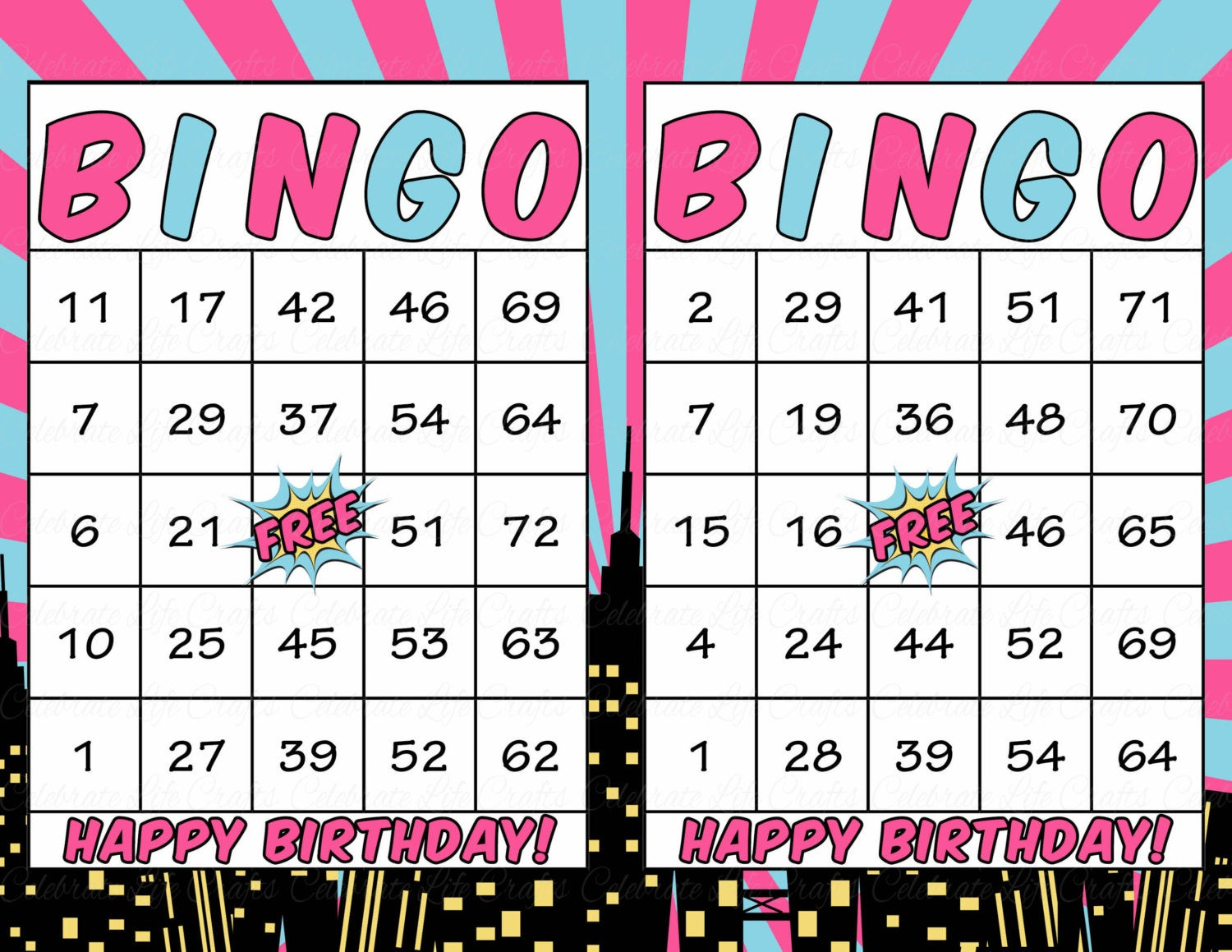 30 Superhero Birthday Printable Bingo Cards Instant Download