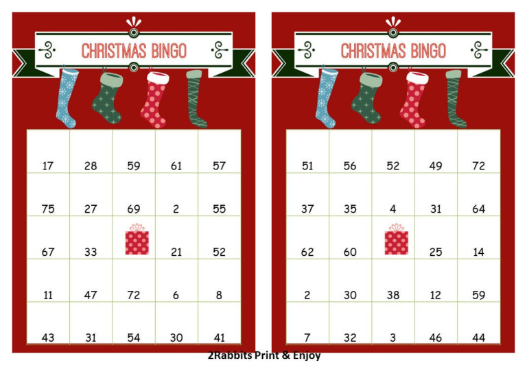 40 Printable Christmas Bingo Cards Prefilled By