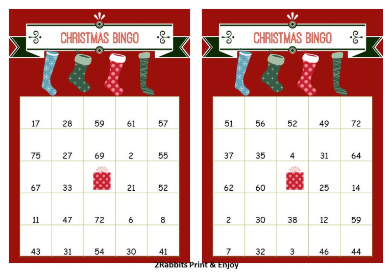 40 Printable Christmas Bingo Cards Prefilled By