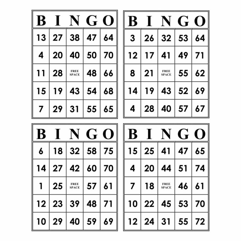 6 Best Paper Bingo Sheets Printable Printablee
