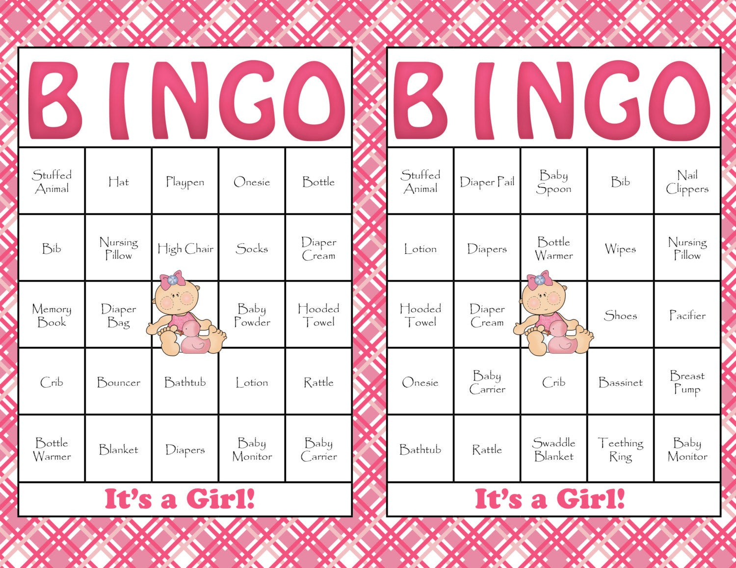 60 Baby Shower Bingo Cards Printable Party By 