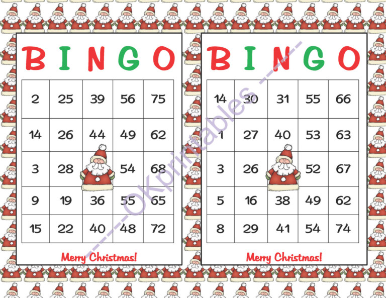 60 Merry Christmas Bingo Cards Instant By Okprintables