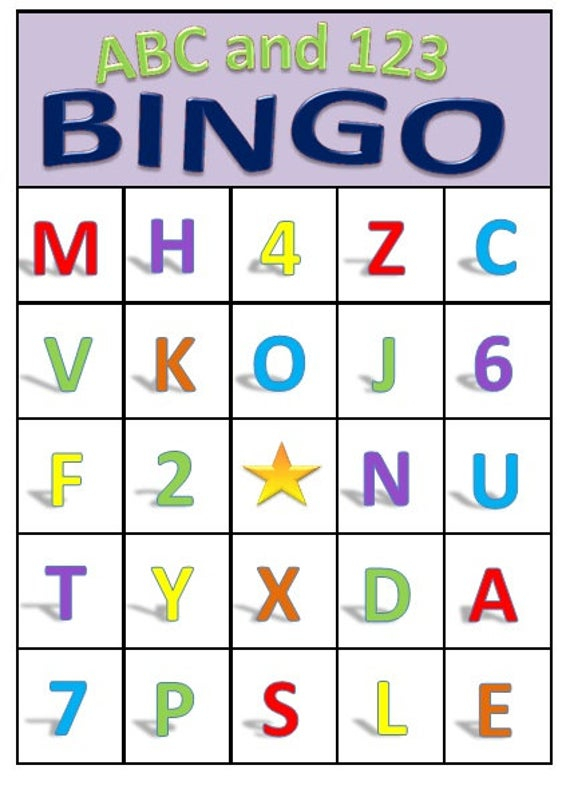 ABC 123 Bingo For Preschoolers Printable Download