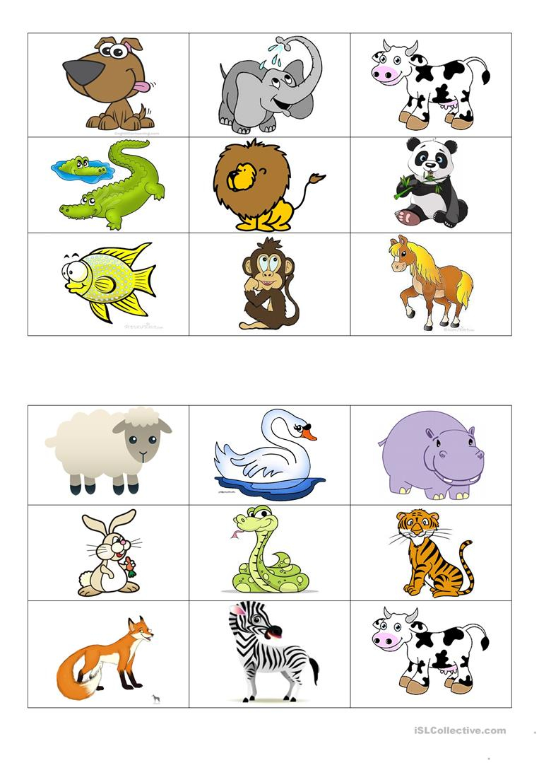 Animals Bingo Cards English ESL Worksheets For Distance 