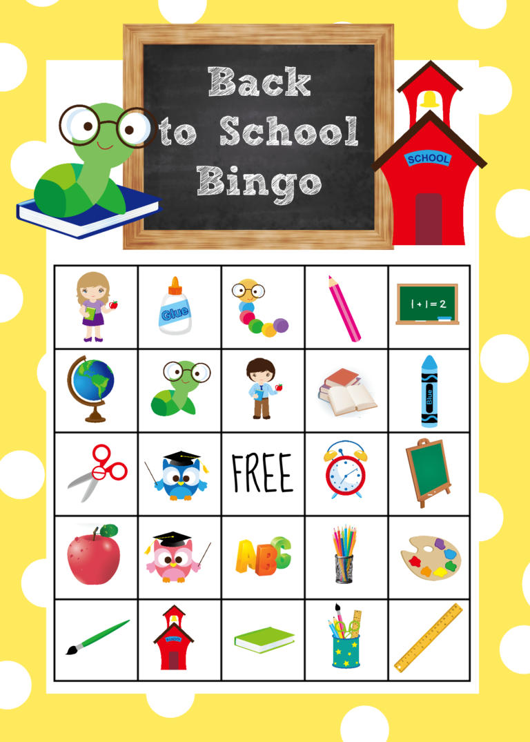 Back To School Bingo Game To Print Play Crazy Little