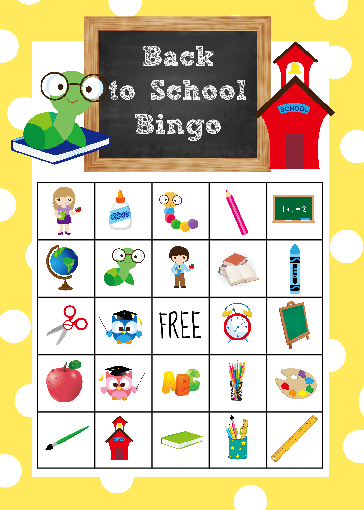 Back To School Bingo Game To Print Play Crazy Little 