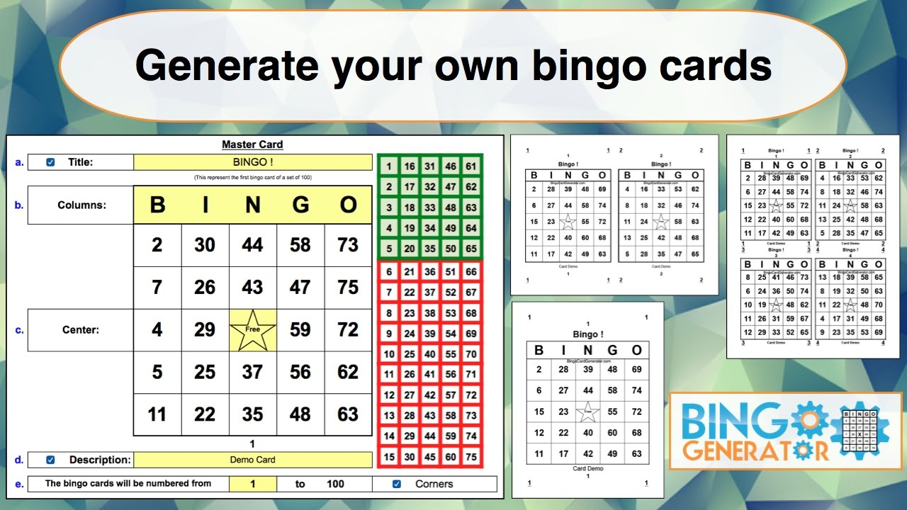Bingo Card Generator Excel Tutorial YouTube