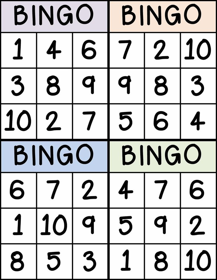 Bingo For Numbers 1 10 Great For Preschool Number