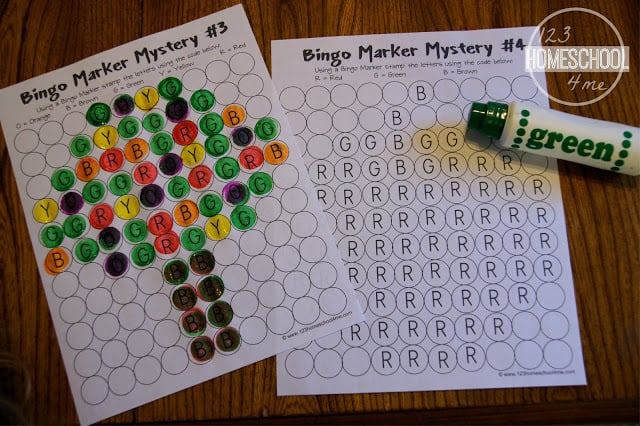 Bingo Marker Letter Mystery Picture Worksheets 123 