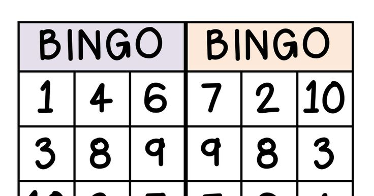 BINGO NUMBERS 1 10 pdf Numbers 1 10 10 Things Bingo