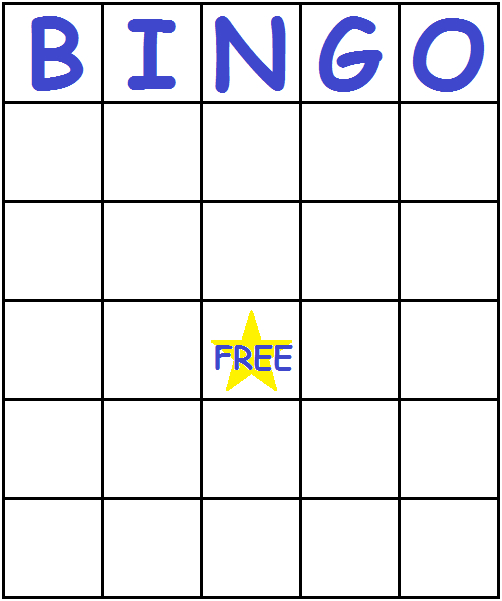 BingoCard Blue Empty With Images Bingo Bingo