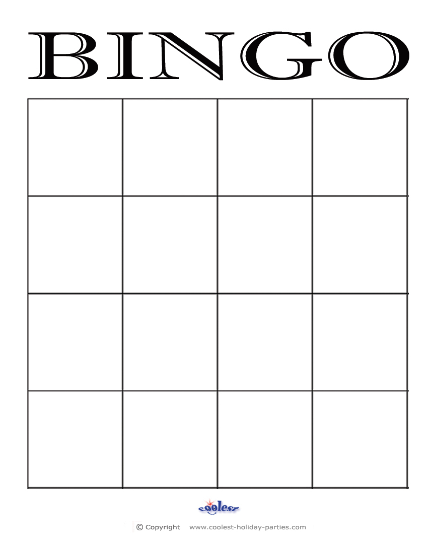 Blank bingo 4 4