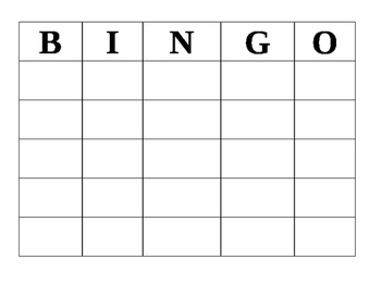 Blank BINGO Board By Erika Timmer Teachers Pay Teachers