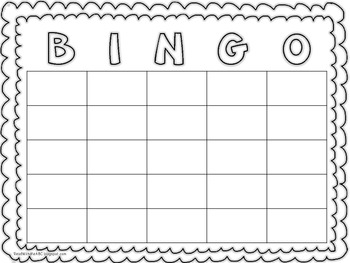 Blank Bingo Card By Read With Me ABC Teachers Pay Teachers