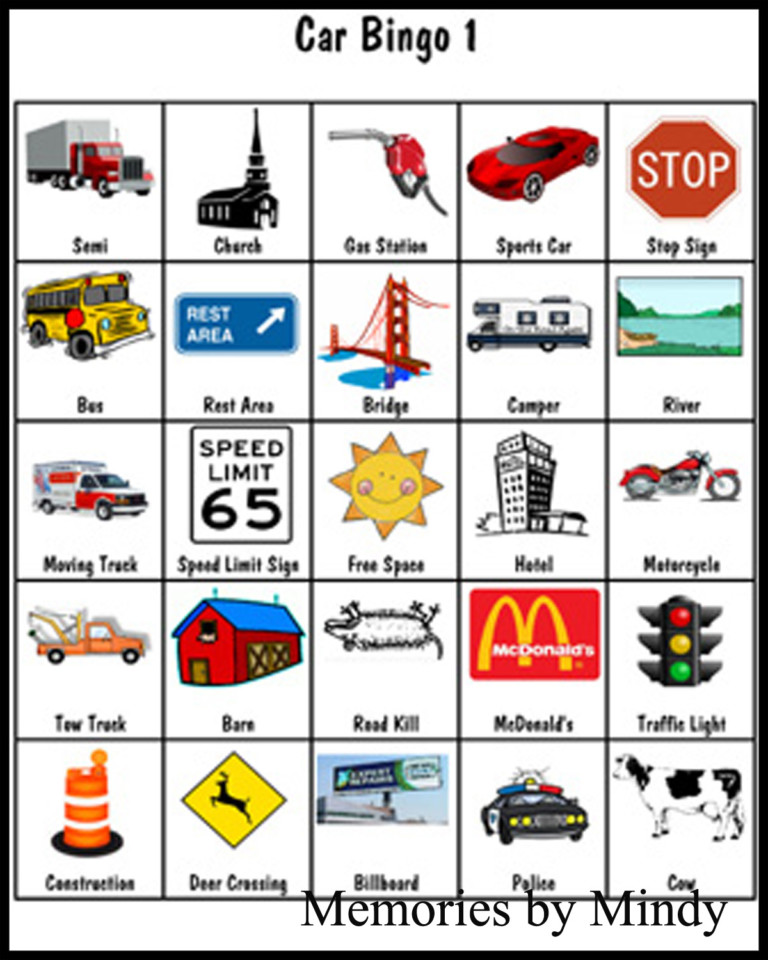 Car Bingo Memories By Mindy