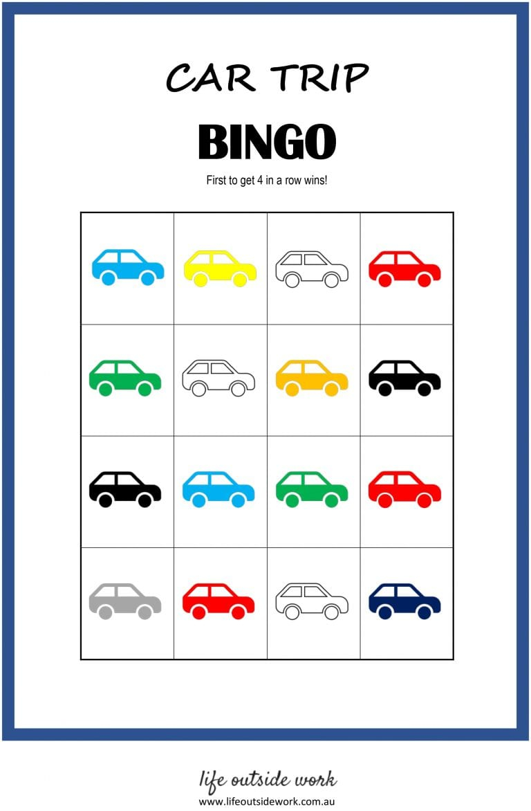 Car Ride Bingo Printable PrintAll