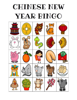 Chinese New Year Bingo Custom Printables By Celebration 