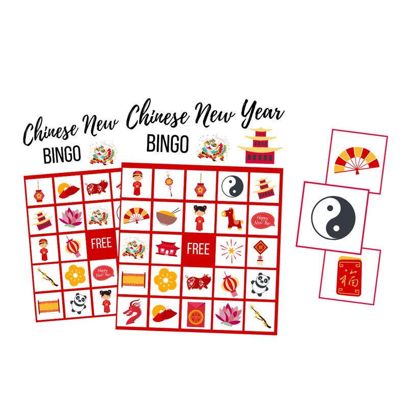 Chinese New Year Game BINGO Cards 2020 Party Printable For Chinese New Year Game BINGO Cards 2020 Party Printable For