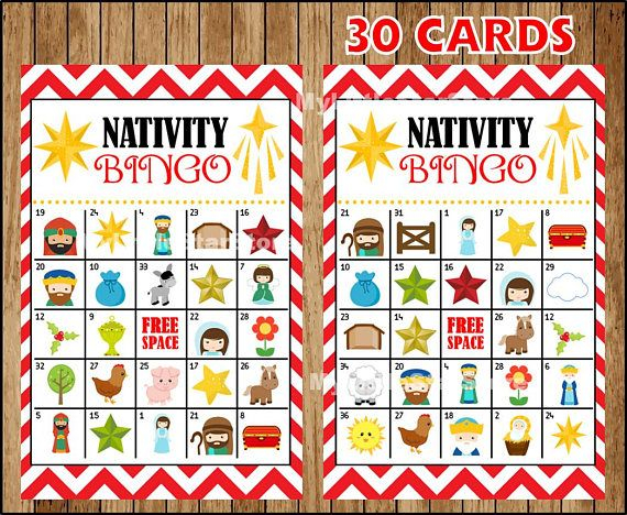 Christmas Nativity Bingo 30 Cards Printable Nativity Bingo 