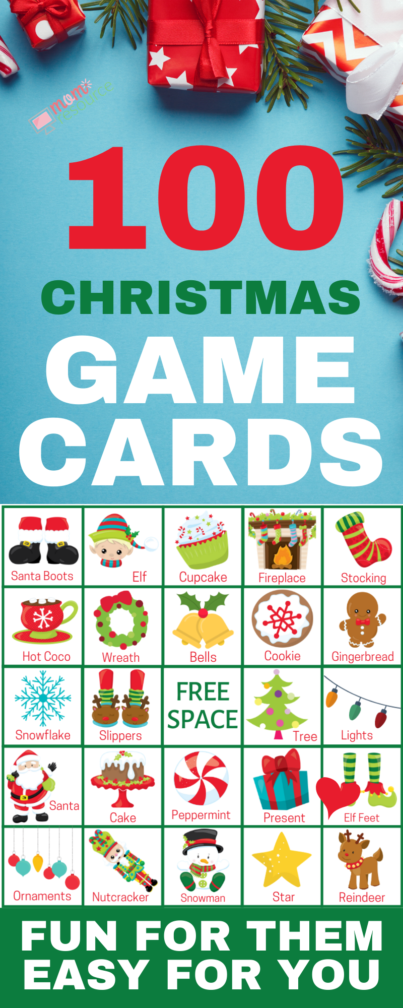 Christmas Printable Bingo Cards For Large Group up To 140 
