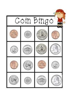 Coin Bingo Penny Nickel Dime Quarter Bingo Coins 