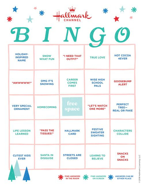 Cozy Up For Hallmark Channel Christmas Movie Bingo 