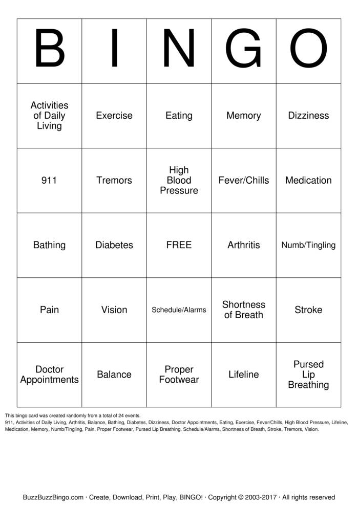 Dementia Bingo Cards To Download Print And Customize