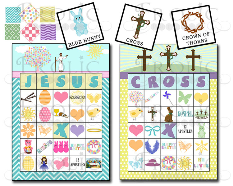 Easter Religious Bingo 20 Printable Cards INSTANT By 