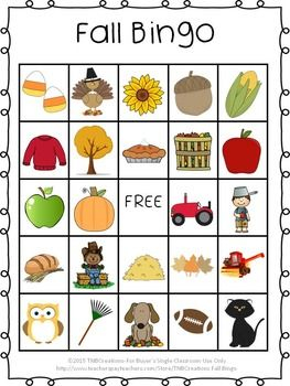 Fall Bingo Bingo Cards Fun Fall Activities Fall Party