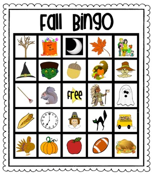 Fall Bingo For Kids By Kids And Coffee Teachers Pay Teachers