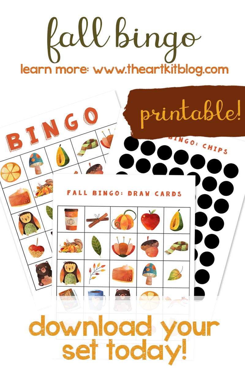 Fall Bingo Game FREE Printable Pack The Art Kit