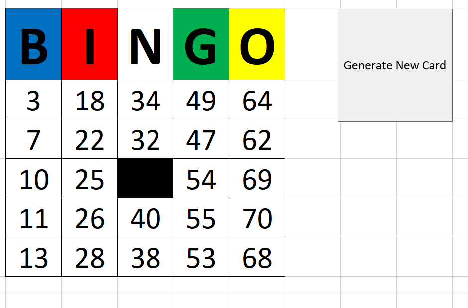 Free Excel BINGO Matt Warnert Everyday Efficiency