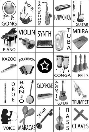 Free Instrument Bingo Game With Sound Files Too 