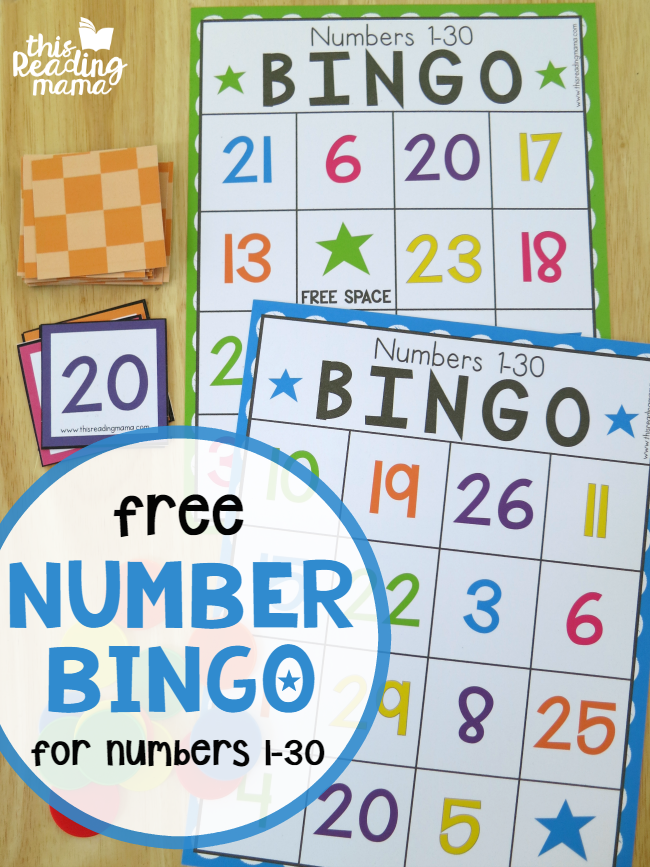FREE Number BINGO For Numbers 1 30 This Reading Mama