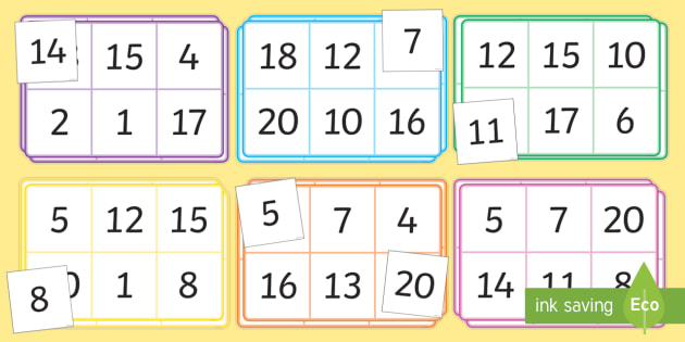 Free Printable Bingo Cards 1 20 Numbers Bingo Printables