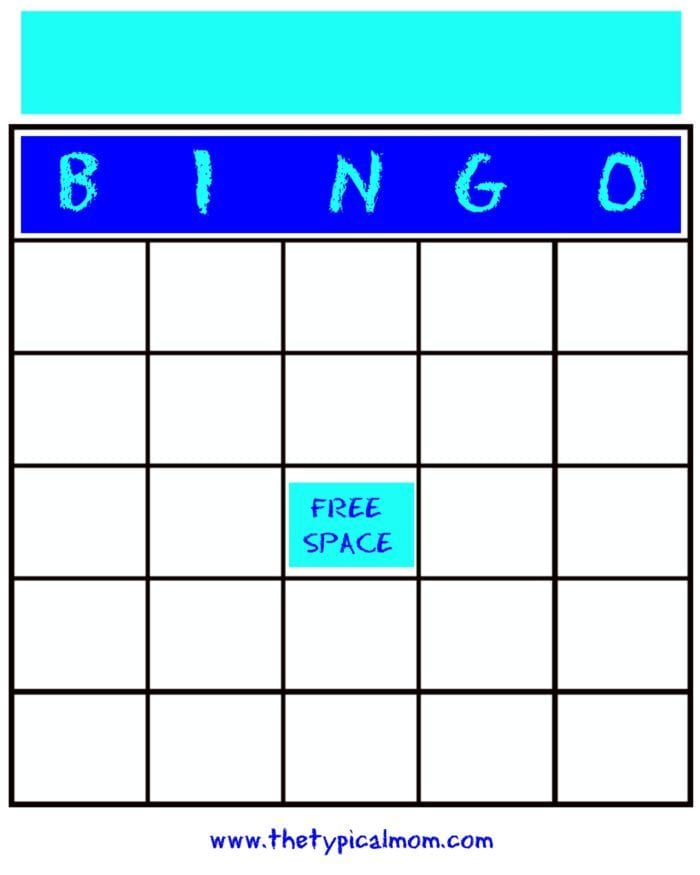 Free Printable Blank Bingo Cards The Typical Mom