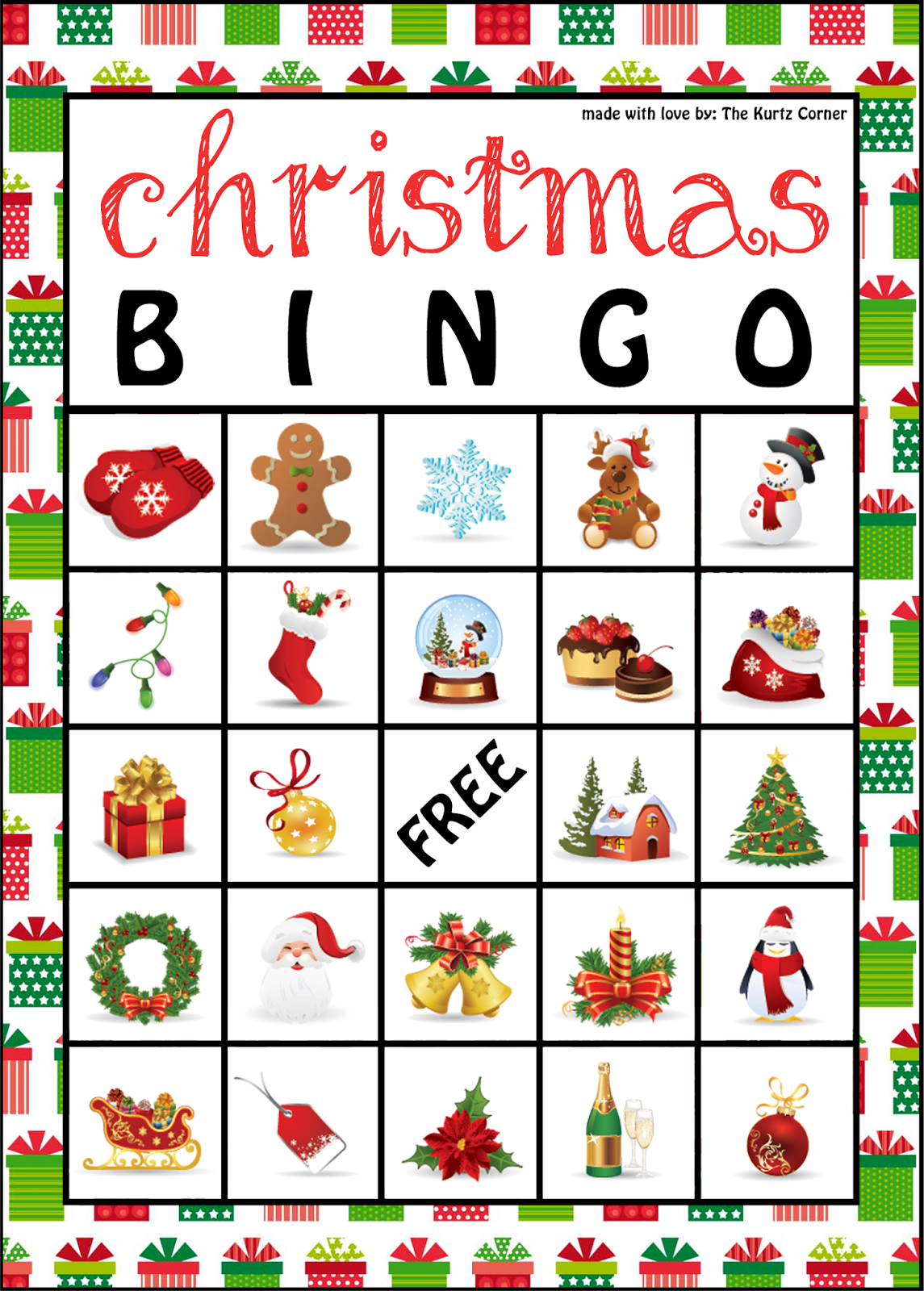 Free Printable Christmas BINGO Cards Christmas Bingo 