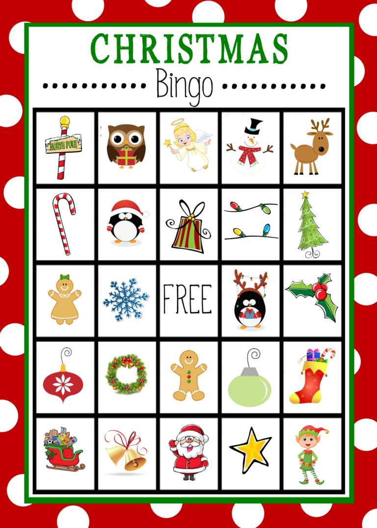 Free Printable Christmas Bingo Game Christmas Bingo