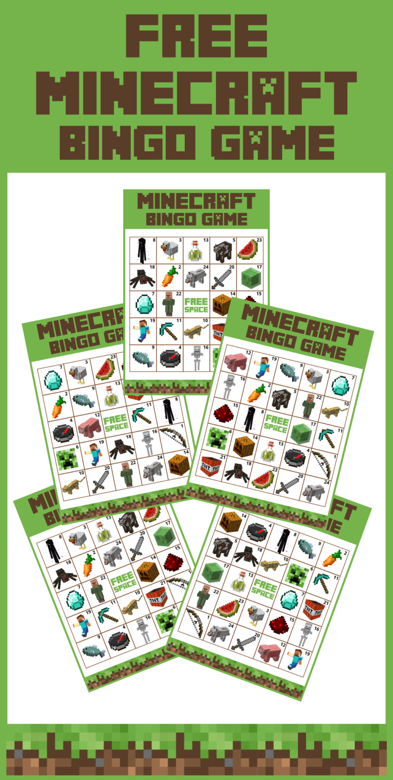 Free Printable Minecraft Bingo Game Catch My Party