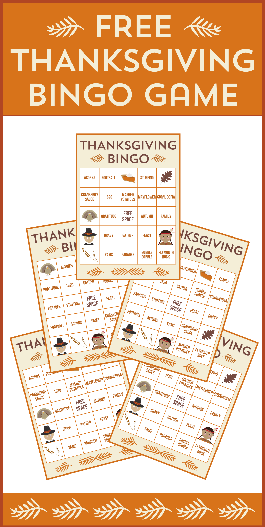 Free Printable Thanksgiving Bingo Cards Catch My Party