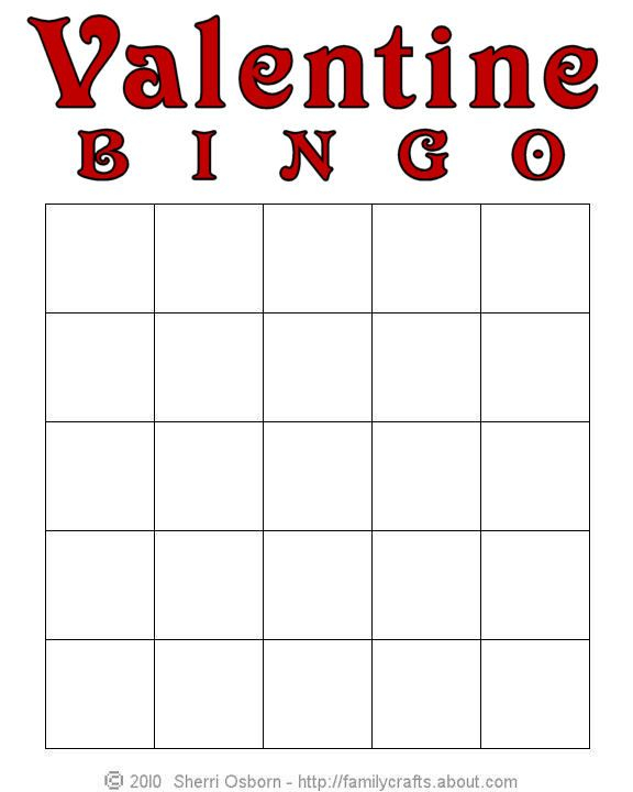 Free Printable Valentine Bingo Cards Blank Valentine 