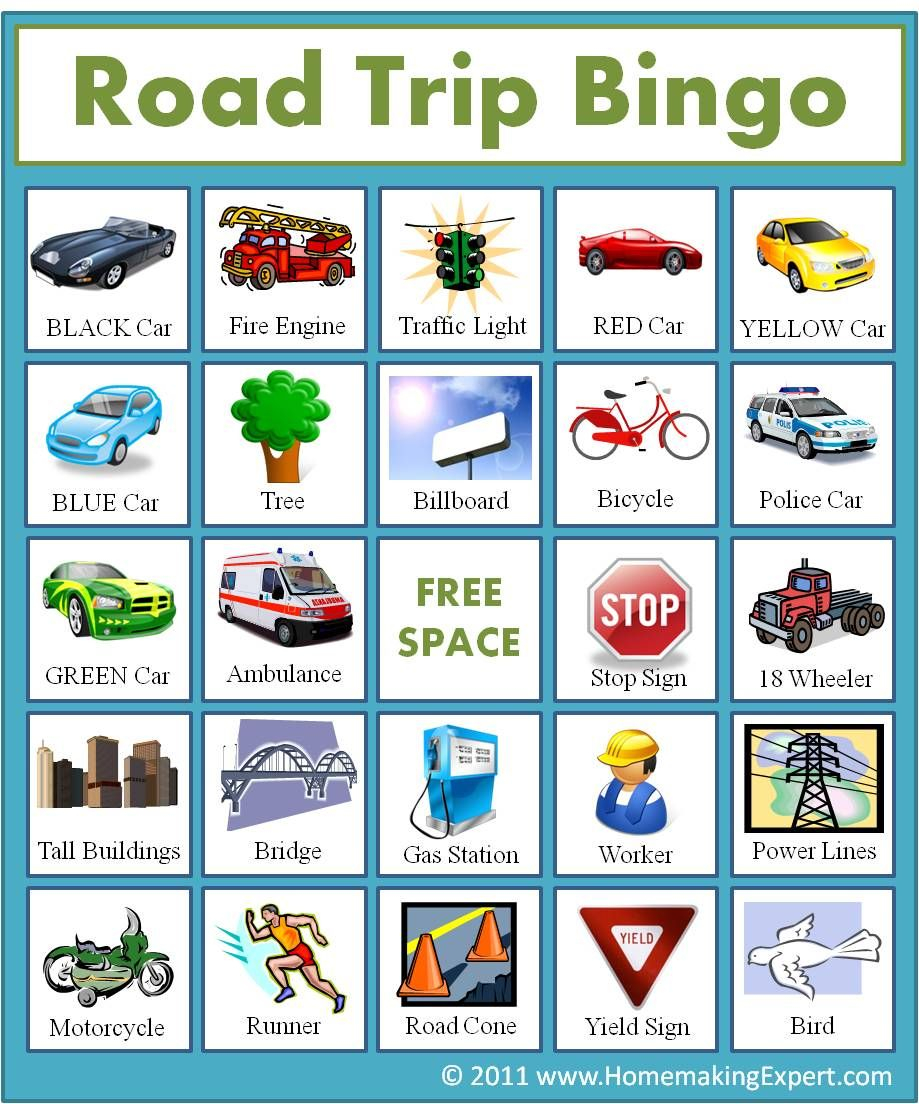 FREE Road Trip Bingo Game For Kids Homemaking Expert 
