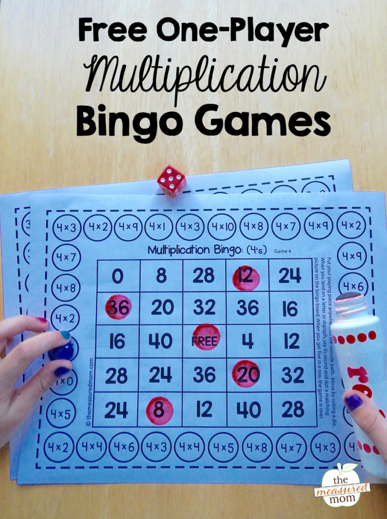 Free Single player Multiplication Bingo Games