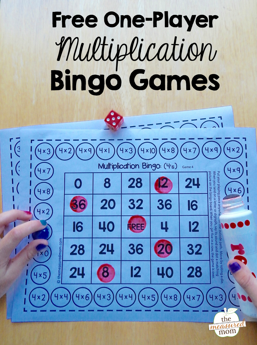 Free Single player Multiplication Bingo Games 